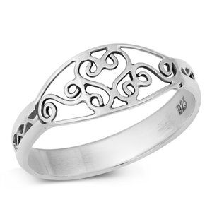 Sterling Silver Bali Filigree Ring 925 Fashion